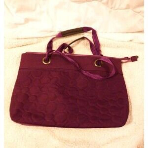Thirty-One Vary You Versatile Bag/Purse Purple Circle Quilted Large